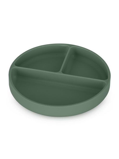 Petite&Mars Szilikon osztott kerek tányér, Take&Match, Misty Green, 6 hó+