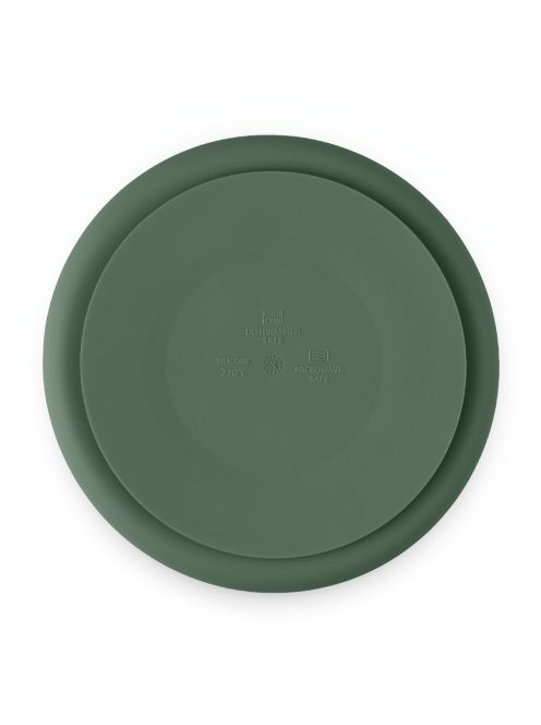 Petite&Mars Szilikon osztott kerek tányér, Take&Match, Misty Green, 6 hó+