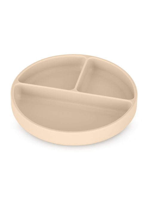 Petite&Mars Szilikon osztott kerek tányér, Take&Match, Desert Sand, 6 hó+