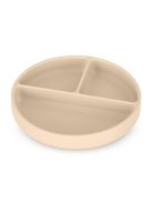 Petite&Mars Szilikon osztott kerek tányér, Take&Match, Desert Sand, 6 hó+