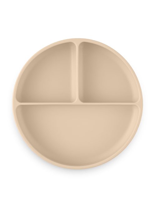 Petite&Mars Szilikon osztott kerek tányér, Take&Match, Desert Sand, 6 hó+