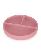 Petite&Mars Szilikon osztott kerek tányér, Take&Match, Dusty Rose, 6 hó+