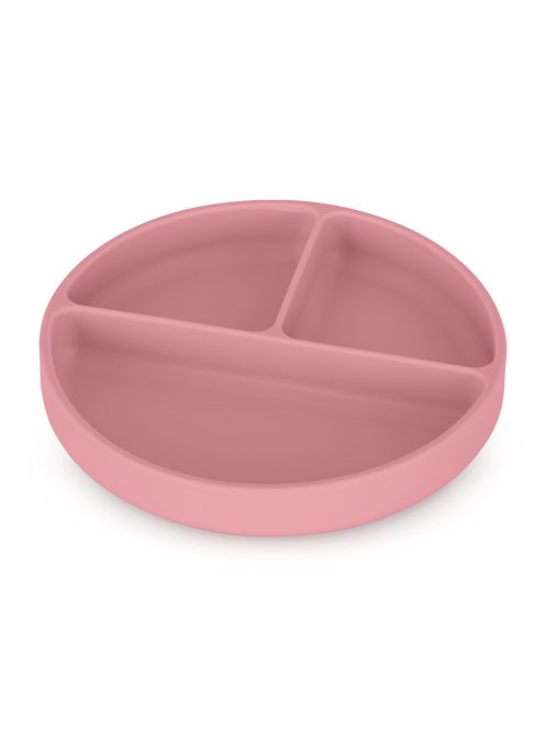 Petite&Mars Szilikon osztott kerek tányér, Take&Match, Dusty Rose, 6 hó+