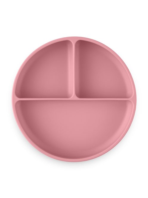 Petite&Mars Szilikon osztott kerek tányér, Take&Match, Dusty Rose, 6 hó+