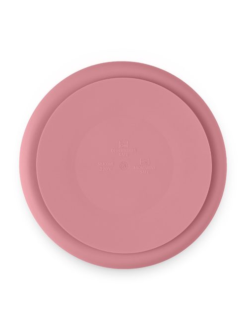Petite&Mars Szilikon osztott kerek tányér, Take&Match, Dusty Rose, 6 hó+