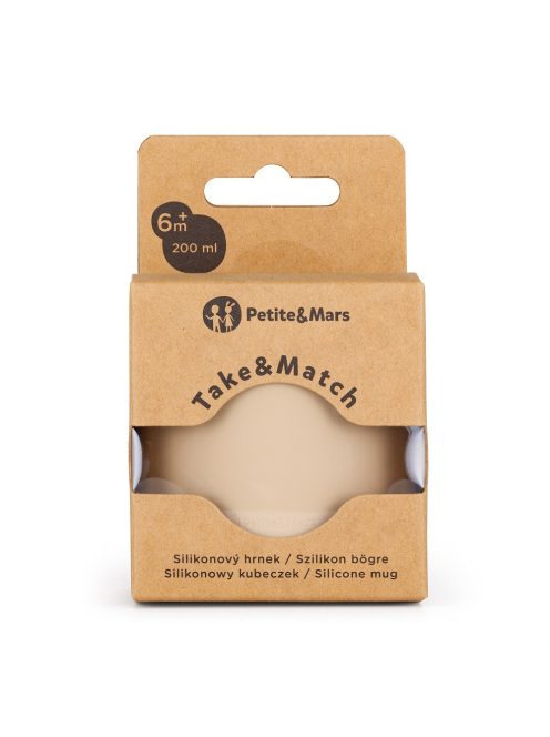 Petite&Mars Szilikon bögre, Take&Match, 6 hó+, Desert Sand