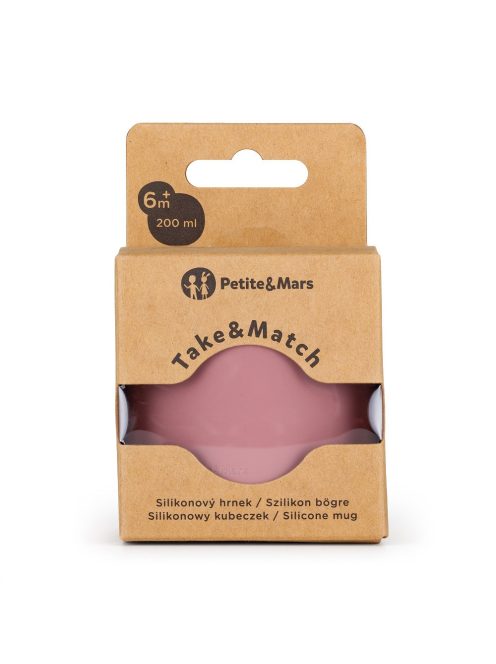 Petite&Mars Szilikon bögre, Take&Match, 6 hó+, Dusty Rose