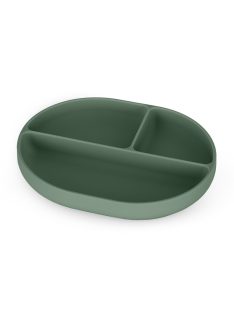   Petite&Mars Szilikon osztott ovális tányér, Take&Match, Misty Green, 6 hó+