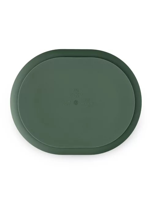 Petite&Mars Szilikon osztott ovális tányér, Take&Match, Misty Green, 6 hó+