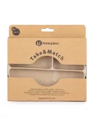 Petite&Mars Szilikon osztott ovális tányér, Take&Match, Desert Sand, 6 hó+
