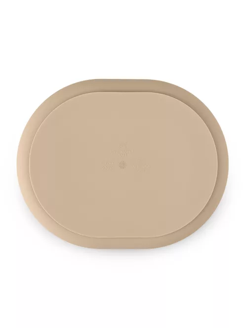 Petite&Mars Szilikon osztott ovális tányér, Take&Match, Desert Sand, 6 hó+