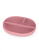 Petite&Mars Szilikon osztott ovális tányér, Take&Match, Dusty Rose, 6 hó+