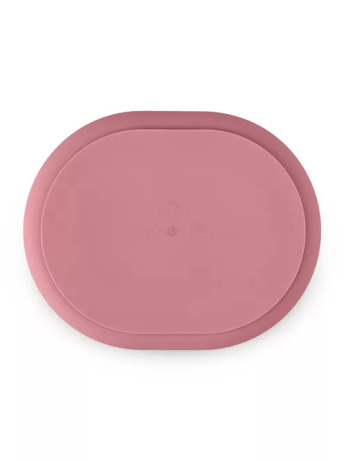 Petite&Mars Szilikon osztott ovális tányér, Take&Match, Dusty Rose, 6 hó+