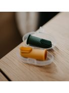 Petite&Mars Szilikon ujjra húzható 2 db fogkefe szett, Ochre&Green, 0 hó+