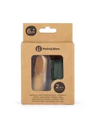 Petite&Mars Szilikon ujjra húzható 2 db fogkefe szett, Ochre&Green, 0 hó+