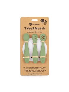   Petite&Mars Szilikon gyakorló kanál szett 3 db Take&Match Sweet Pea 6m+