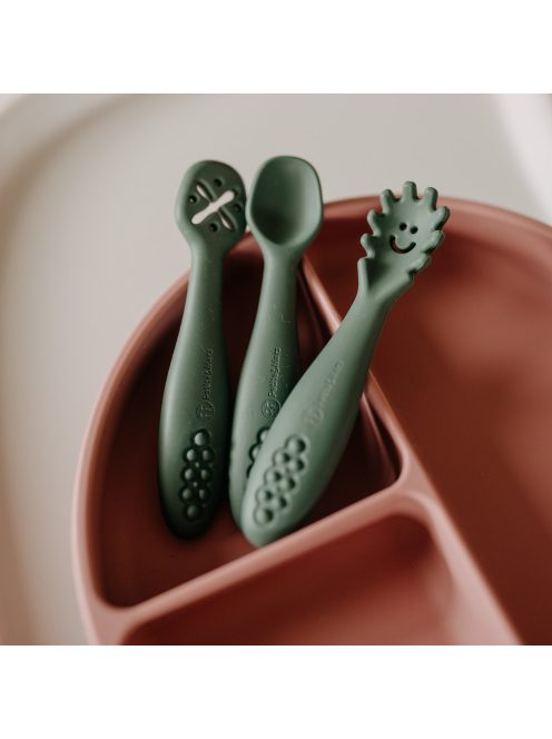 Petite&Mars Szilikon gyakorló kanál szett 3 db Take&Match Sweet Pea 6m+