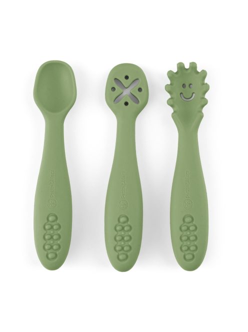 Petite&Mars Szilikon gyakorló kanál szett 3 db Take&Match Sweet Pea 6m+
