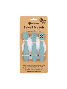   Petite&Mars Szilikon gyakorló kanál szett 3 db Take&Match Frosted Sky 6m+