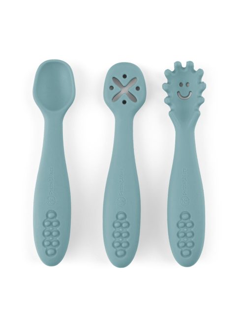Petite&Mars Szilikon gyakorló kanál szett 3 db Take&Match Frosted Sky 6m+