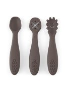 Petite&Mars Szilikon gyakorló kanál szett 3 db Take&Match Bitter Cocoa 6m+