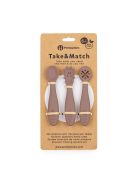 Petite&Mars Szilikon gyakorló kanál szett 3 db Take&Match Velvet Latte 6m+