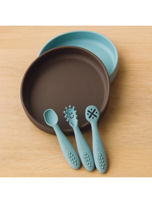 Petite&Mars Szilikon gyakorló kanál szett 3 db Take&Match Velvet Latte 6m+