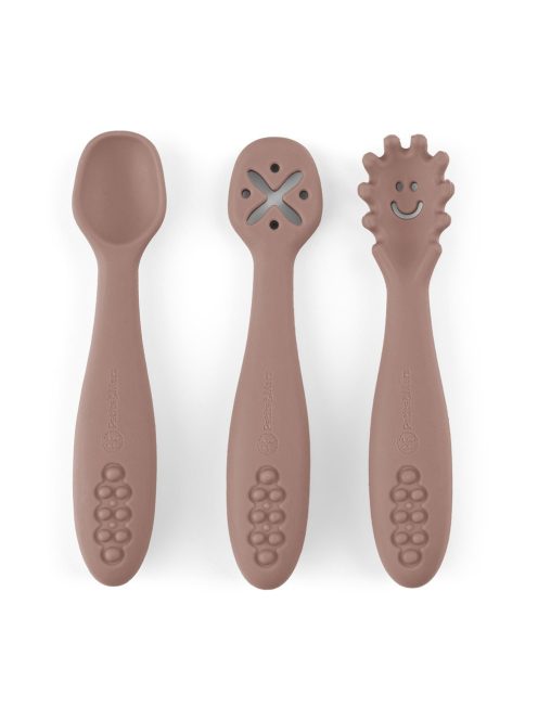 Petite&Mars Szilikon gyakorló kanál szett 3 db Take&Match Velvet Latte 6m+