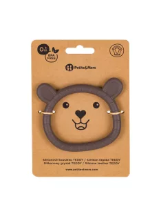 PETITE&MARS Szilikon rágóka Teddy 0m+ - Bitter Cocoa