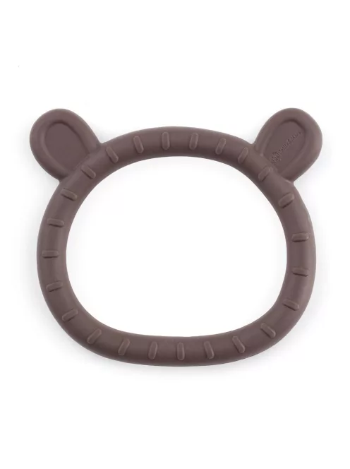 PETITE&MARS Szilikon rágóka Teddy 0m+ - Bitter Cocoa