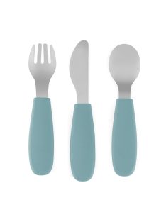   Petite&Mars Rozsdamentes acél evőeszközkészlet Take&Match Frosted Sky 12m+