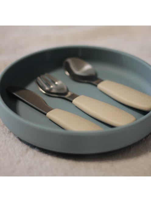 Petite&Mars Rozsdamentes acél evőeszközkészlet Take&Match Frosted Sky 12m+
