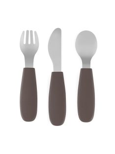   Petite&Mars Rozsdamentes acél evőeszközkészlet Take&Match Bitter Cocoa 12m+