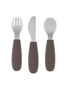Petite&Mars Rozsdamentes acél evőeszközkészlet Take&Match Bitter Cocoa 12m+