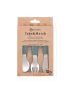 Petite&Mars Rozsdamentes acél evőeszközkészlet Take&Match Misty Green 12m+