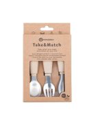 Petite&Mars Rozsdamentes acél evőeszközkészlet Take&Match Desert Sand 12m+