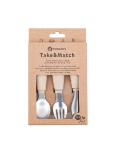   Petite&Mars Rozsdamentes acél evőeszközkészlet Take&Match Desert Sand 12m+