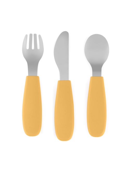 Petite&Mars Rozsdamentes acél evőeszközkészlet Take&Match Intense Ochre 12m+
