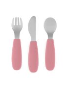 Petite&Mars Rozsdamentes acél evőeszközkészlet Take&Match Dusty Rose 12m+