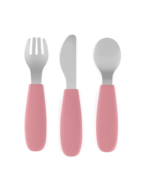 Petite&Mars Rozsdamentes acél evőeszközkészlet Take&Match Dusty Rose 12m+