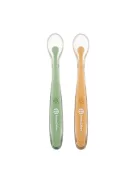 PETITE&MARS Szilikon kanálkák tokkal 2 db-os készlet Take&Match Pea - Ochre 6m+