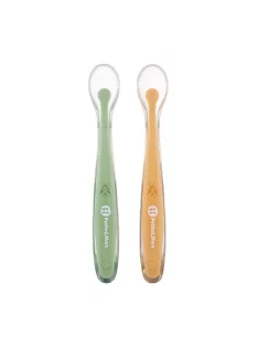   PETITE&MARS Szilikon kanálkák tokkal 2 db-os készlet Take&Match Pea - Ochre 6m+