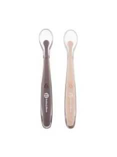   PETITE&MARS Szilikon kanálkák tokkal 2 db-os készlet Take&Match Sand - Cocoa 6m+