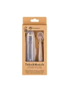 PETITE&MARS Szilikon kanálkák tokkal 2 db-os készlet Take&Match Sand - Cocoa 6m+