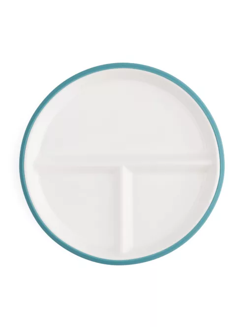 PETITE&MARS Kerámia tányér szilikon borítással - Teal Blue