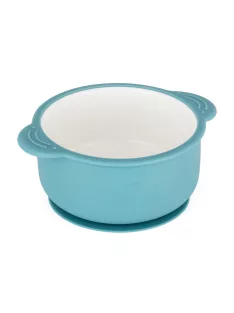   PETITE&MARS Kerámia tálka szilikon borítással - Teal Blue