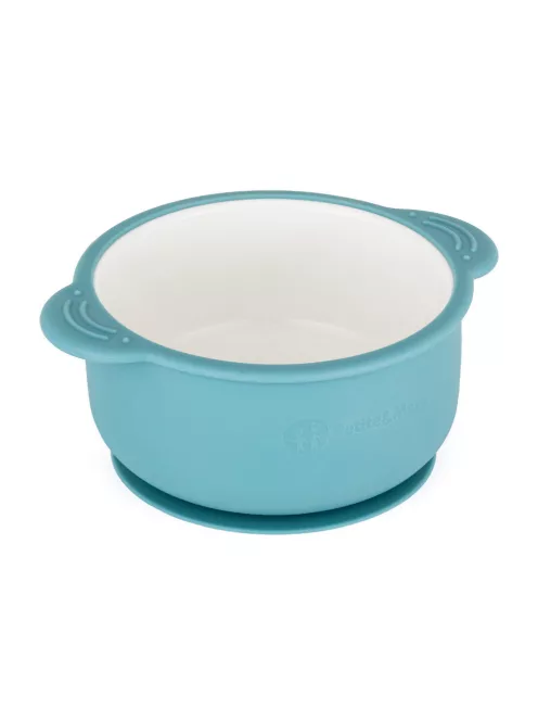 PETITE&MARS Kerámia tálka szilikon borítással - Teal Blue