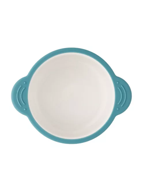 PETITE&MARS Kerámia tálka szilikon borítással - Teal Blue