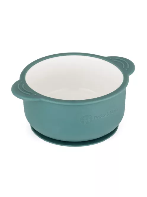 PETITE&MARS Kerámia tálka szilikon borítással - Misty Green