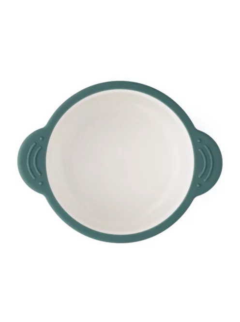 PETITE&MARS Kerámia tálka szilikon borítással - Misty Green